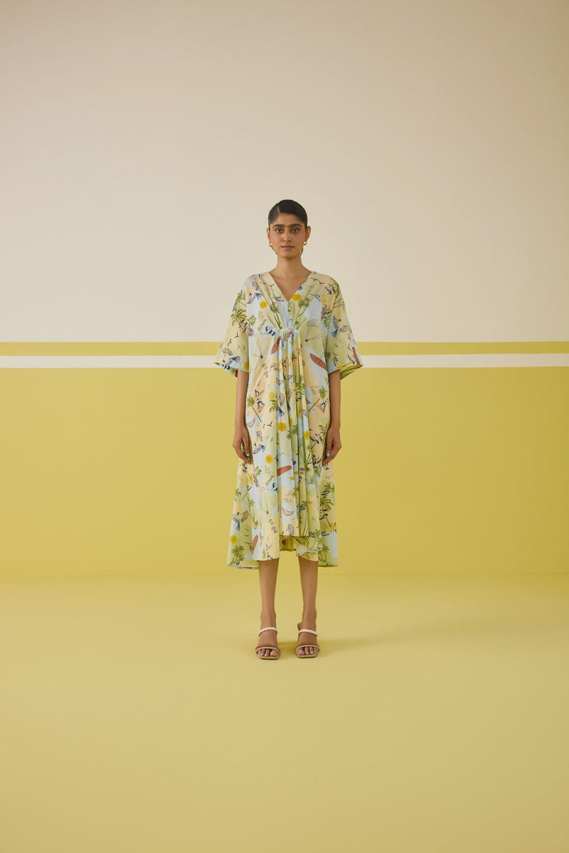 Palmy Summer Lyocell Kaftan Dress