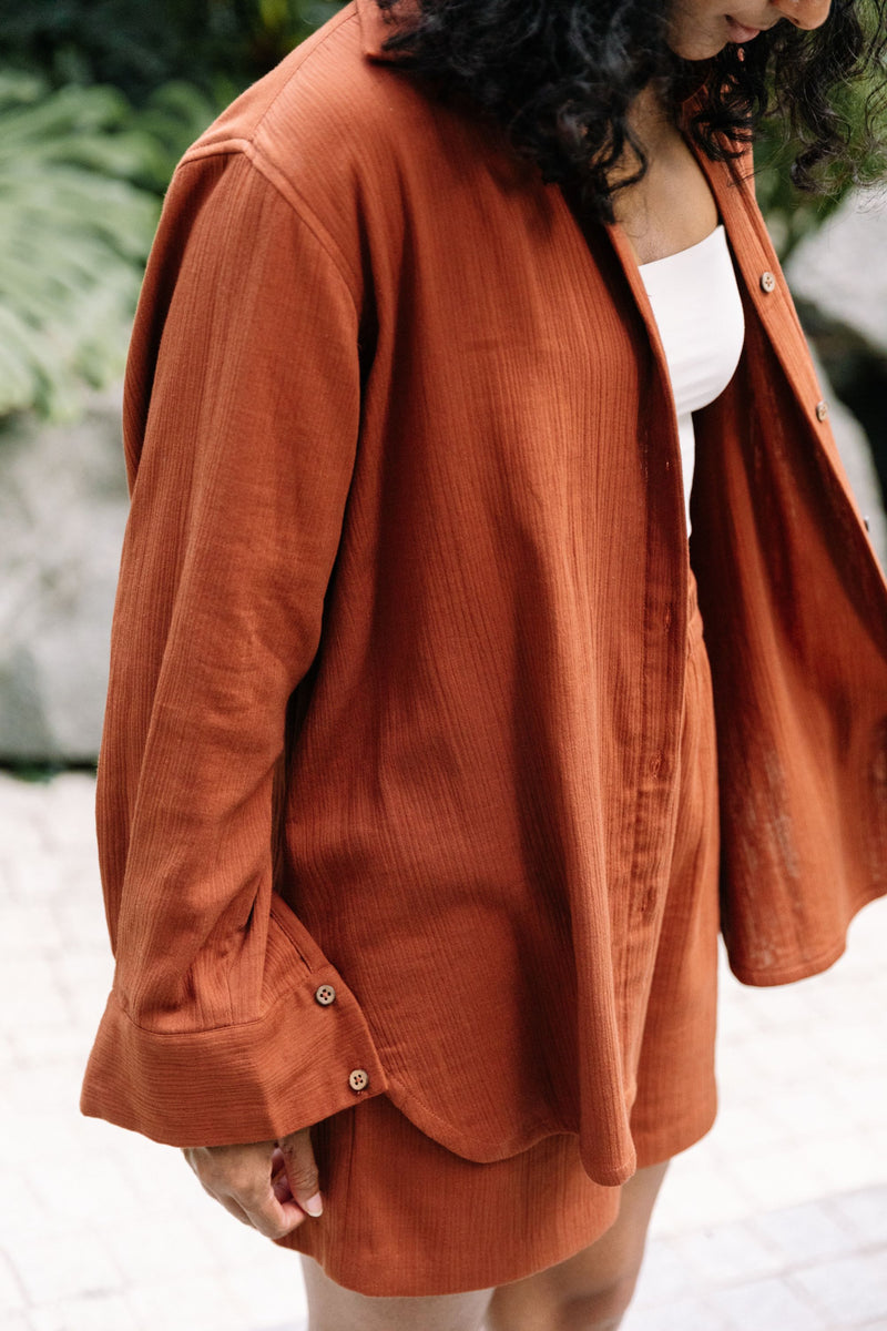 Summer Daisy Organic Cotton Terracotta Shirt