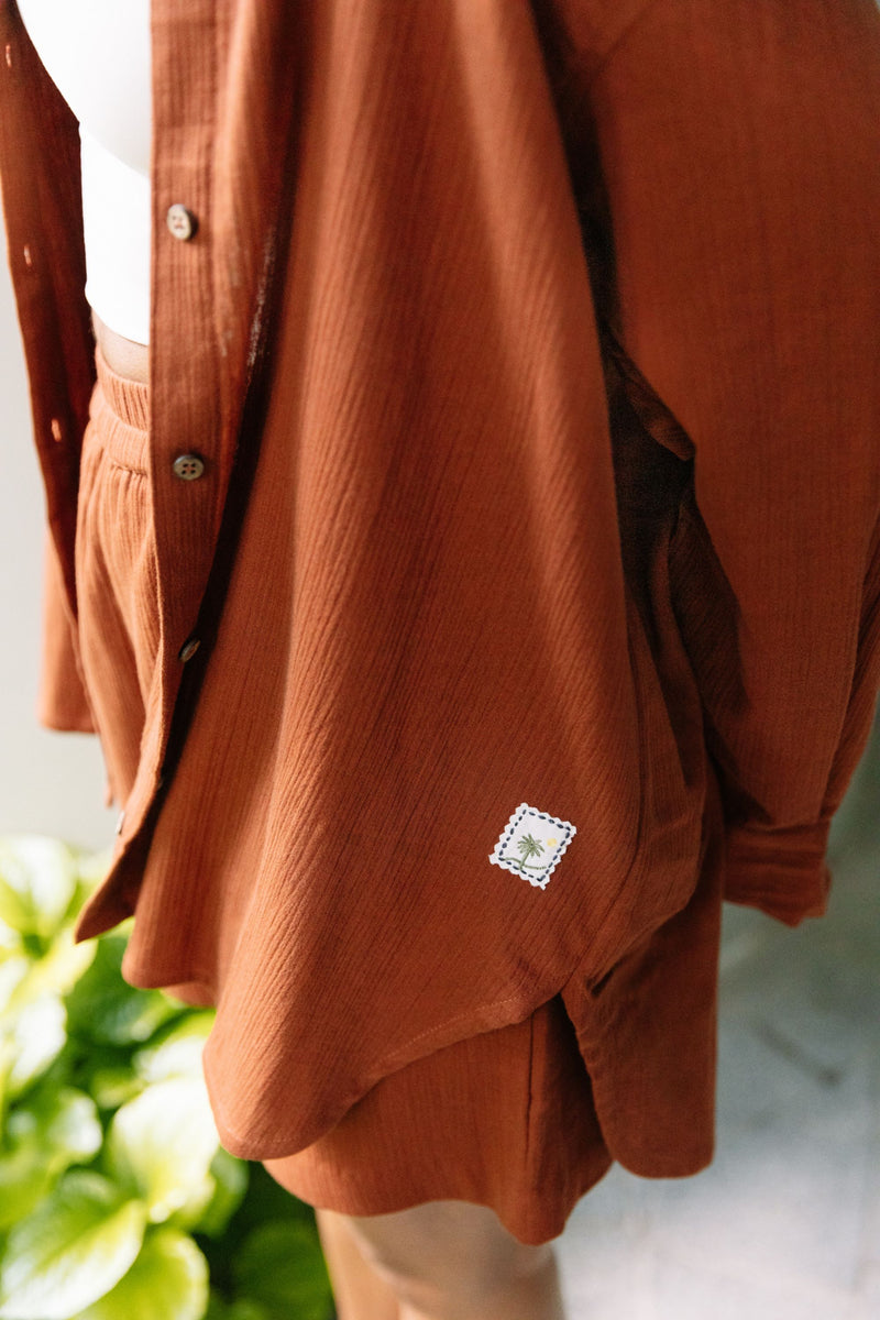 Summer Daisy Organic Cotton Terracotta Shirt