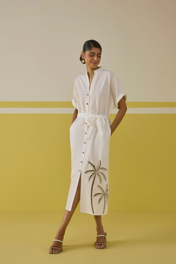 Sunshine Palm Organic Cotton Maxi Dress
