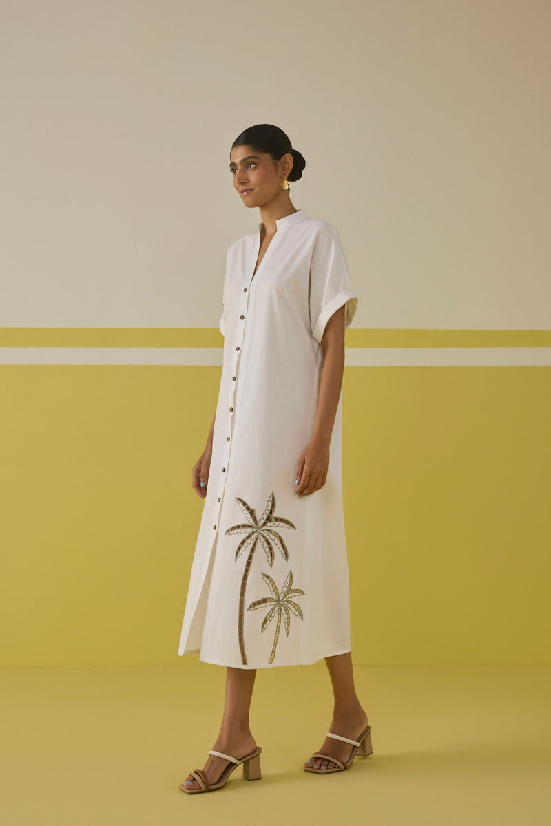 Sunshine Palm Organic Cotton Maxi Dress