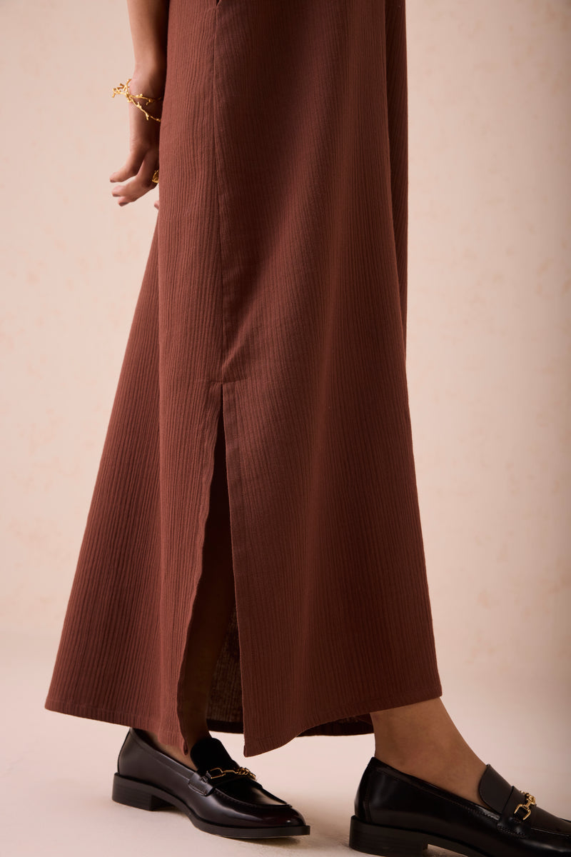 The Mountainside Organic Cotton Collar Maxi Dress