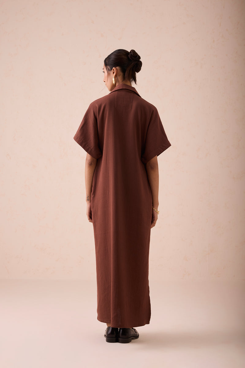 The Mountainside Organic Cotton Collar Maxi Dress