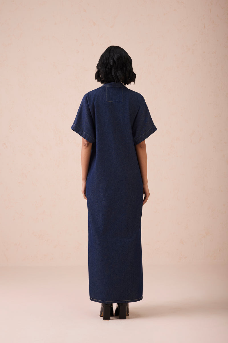 The Slow Sustainable Denim Maxi Dress